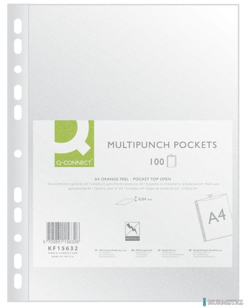 Koszulka na dok. PP Q-CONNECT 40 mikr. groszkowa A4/100szt. transp. KF15632