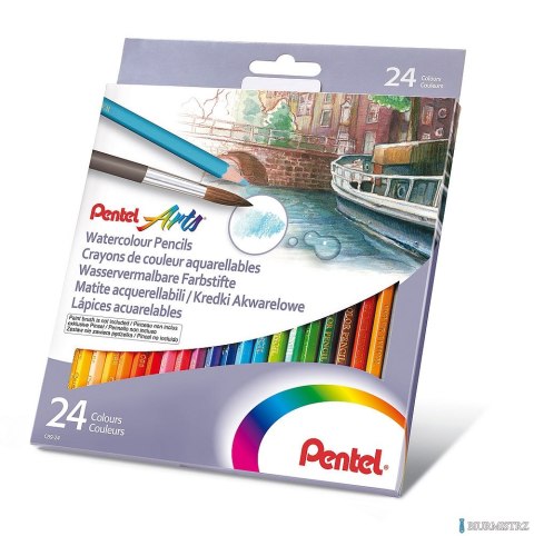 Kredki akwarelowe, 24 kolory CB9-24 PENTEL