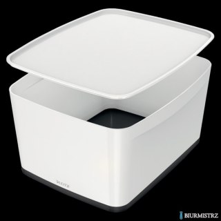 Pojemnik_ MyBox duży z pokrywką, biało-czarny 52161095