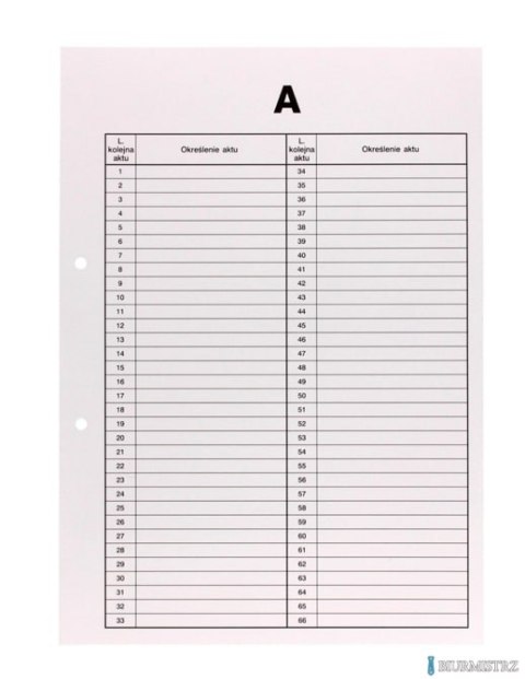 Przekładki do akt osobowych A BIURFOL DRU-055A