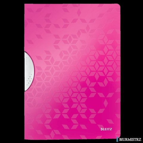 Skoroszyt z klipem LEITZ WOW różowy 41850023