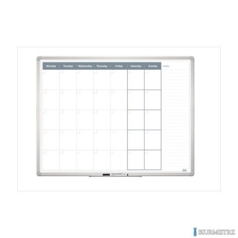 Tablica planer miesięczny 120 x 90 cm, rama aluminiowa, TP007 2x3