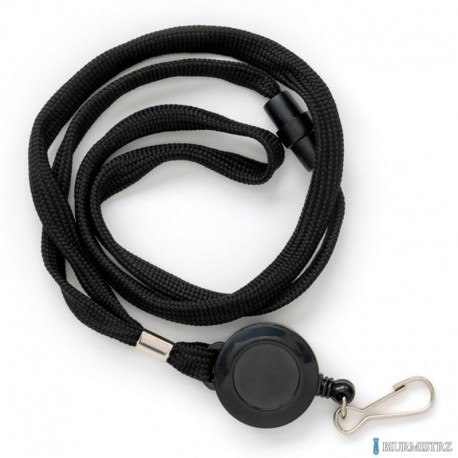 Taśma 601283 czarna (10) wypinająca z mech sciagajacym i karabińczykiem