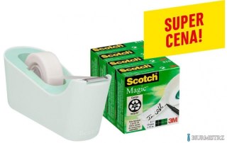 Taśma biurowa SCOTCH_ Magic_(C18-4M), matowa, 19mm, 33m, 4szt., podajnik C-18 GRATIS (X)