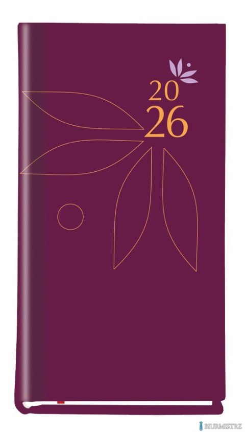 Terminarz Koliber 75x130mm 2026 - fioletowy Michalczyk i Prokop T-320-06 KALENDARZ tydzień na 2 stronach
