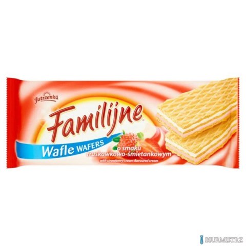 Wafle FAMILIJNE Truskawkowo-śmietankowym 180g JUTRZENKA