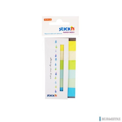 Zakładki papierowe 45x15mm 6 kolorów SUMMER 180 kartek STICKN 21596