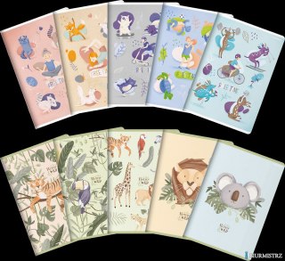 Zeszyt_TOP 2000 FREE&WILD A5 16k 70g mix linia podwójna kolorowa 400157886 SALE