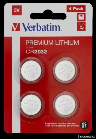 Baterie VERBATIM LITHIUM CR2032 3V BLISTER 4szt. 49533