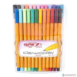 Cienkopis RC-04 RYSTOR etui 25szt mix 403-025