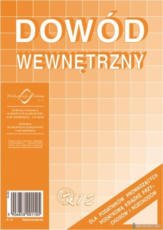 Dowód wewnętrzny dla podatników prowadzących podatkową k.p.i.r.K-12 Michalczyk i Prokop