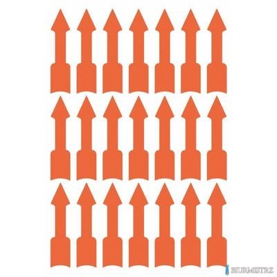 Etykiety informacyjne trwałe, strzałki, 63 etyk./op., 33 x 9 mm, czerwony odblaskowy, AVERY ZWECKFORM, 3008