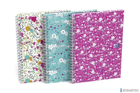 Kołonotatnik B5 60 kartek kratka/tagi Floral Oxford 400094955