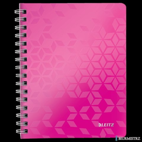 Kołonotatnik LEITZ WOW A5 80k PP kratka różowy 46410023
