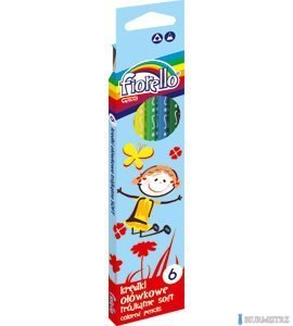 Kredki ołówkowe FIORELLO SUPER SOFT, 6 kolorów, trójkątne 170-2186