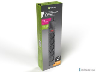 Listwa zasilająca TRACER PowerGEAR czarna 5m 5 gniazd TRL-100C TRALIS47138