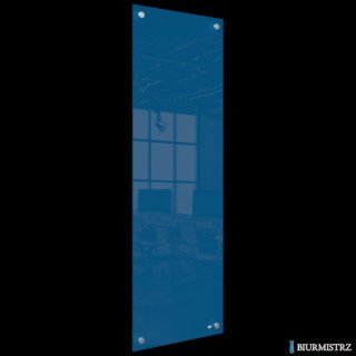 Mała podłużna szklana tablica suchościeralna Nobo Home 300x900mm, niebieska 1915608