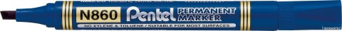 Marker permanentny N860 niebieski ścięta końcówka PENTEL
