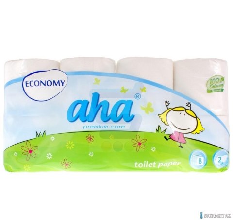 Papier toaletowy AHA ECONOMY (8 rolek) biały