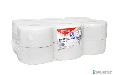 Papier toaletowy makulaturowy Jumbo, 1-warstwowy, 120m, 12szt., biały, typu OFFICE PRODUCTS 22046139-14