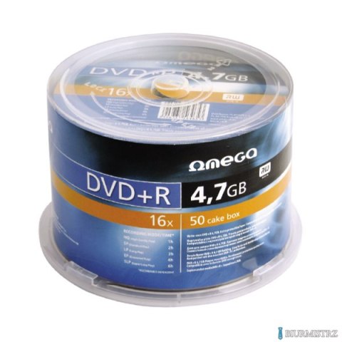 Płyta OMEGA DVD+R 4,7GB 16X CAKE (50) OMD1650+ -a