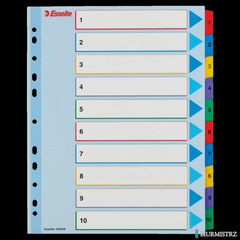 Przekładki kartonowe MYLAR A4 MAXI 1-10 ESSELTE 100208