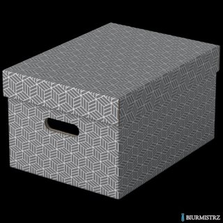 Pudełka domowe do przechowywania, rozmiar M, 3 sztuki, szare Esselte 628283