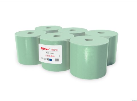 Ręcznik w roli 130/1 (6 rolek) 130m 1warstwa makulatura zielony CLIVER 5982