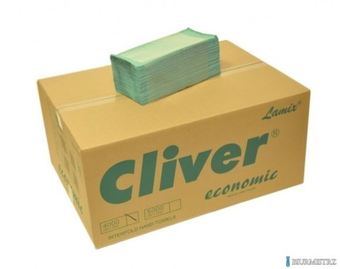 Ręczniki składane V ECONOMIC zielone 4000 składek makulatura CLIVER (ZZ) 2240