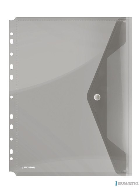 Teczka kopertowa DONAU zatrzask, PP, A4, 200mikr., z europerforacją, dymna, 8540001PL-02