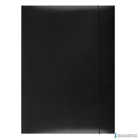 Teczka z gumką , karton, A4, 300gsm, 3-skrz., czarna, typu OFFICE PRODUCTS 21191131-05
