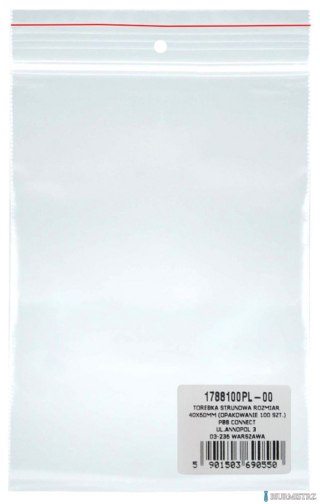 Torebka strunowa DONAU, PP, 40x60mm, 100szt., transparentna