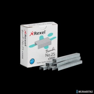 Zszywki Rexel No.25 opakowanie 5000 szt. 5025, do zszywacza Bambi