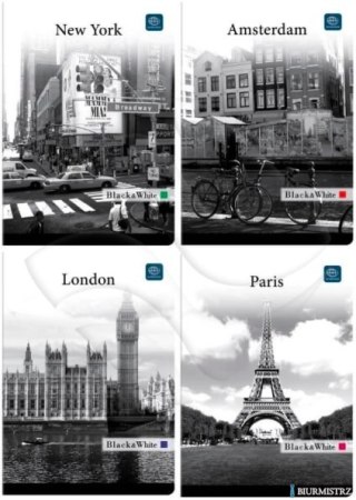 Brulion A5 96 kratka kol.215 BLACK&WHITE 8521 INTERDRUK