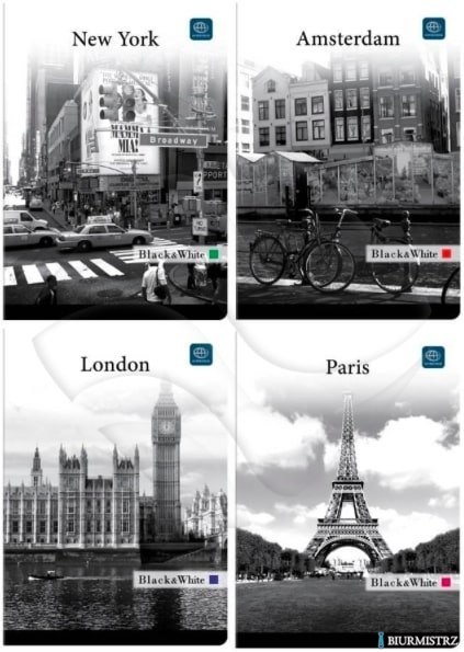 Brulion A5 96 kratka kol.215 BLACK&WHITE 8521 INTERDRUK