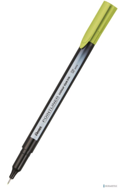 Cienkopis pointliner colour, limonkowy z tuszem na bazie wody, S40-K2 PENTEL