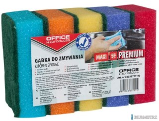 Gąbka do zmywania Maxi Premium, 5szt., mix kolorów, typu OFFICE PRODUCTS 22035717-99