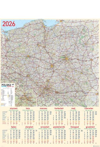 Kalendarz Plakatowy B-1, P08 - MAPA 2026