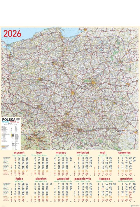 Kalendarz Plakatowy B-1, P08 - MAPA 2026