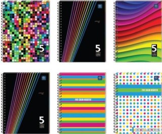 Kołozeszyt A5 100k 70g z perforacją 5 kolorów registrów INTERDRUK