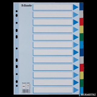 Przekładki plastikowe z PP A4 ESSELTE 12 kart 15262