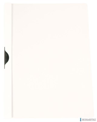 Skoroszyt Q-CONNECT z metalowym klipsem, PP, A4, 200/350mikr., biały