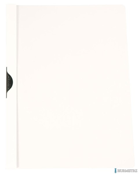 Skoroszyt Q-CONNECT z metalowym klipsem, PP, A4, 200/350mikr., biały