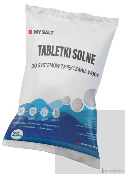 Tabletki solne 25kg MYSALT do systemów zmiękczania wody atest PZH