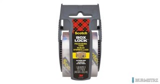 Taśma pakowa Scotch® Box Lock™, transparentna, 48mm x 20.3m , 1 rolka/opakowanie w ręcznym podajniku 7100263095