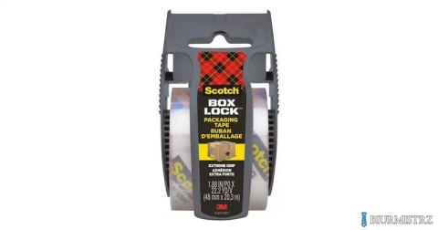Taśma pakowa Scotch® Box Lock™, transparentna, 48mm x 20.3m , 1 rolka/opakowanie w ręcznym podajniku 7100263095