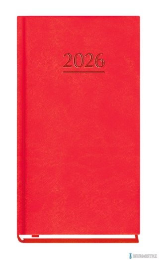 Terminarz Kieszonkowy 90x165mm 2026 - czerwony Michalczyk i Prokop T-231V-C kalendarz 1 tydzień na 2 stronach