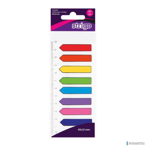 Zakładki ind.45x12 z linijką zakończone strzałką SSN0110 STRIGO