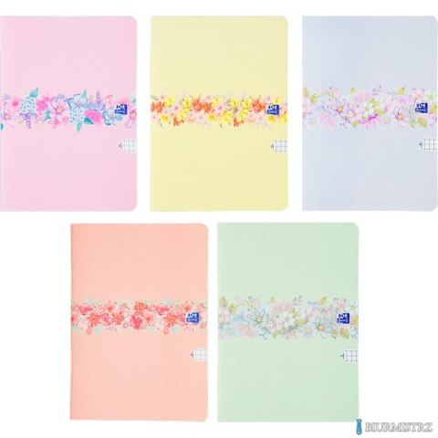 Zeszyt Oxford Flowers A5 60 kartek kratka 5x5 mm Mix 400181450