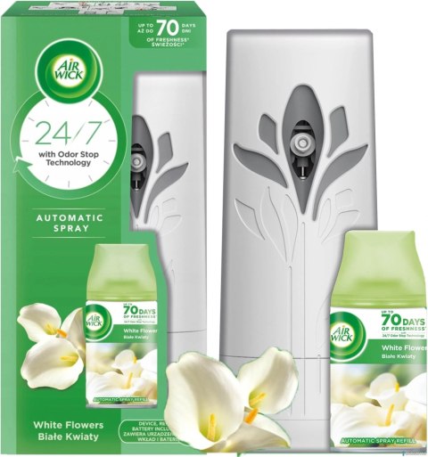 AIR WICK odświeżacz automat.doz.+wkład 250ml Białe Kwiaty 073133 /3591
